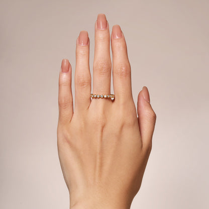 Round Moissanite Bezel Eternity Band - NavianJewelry™