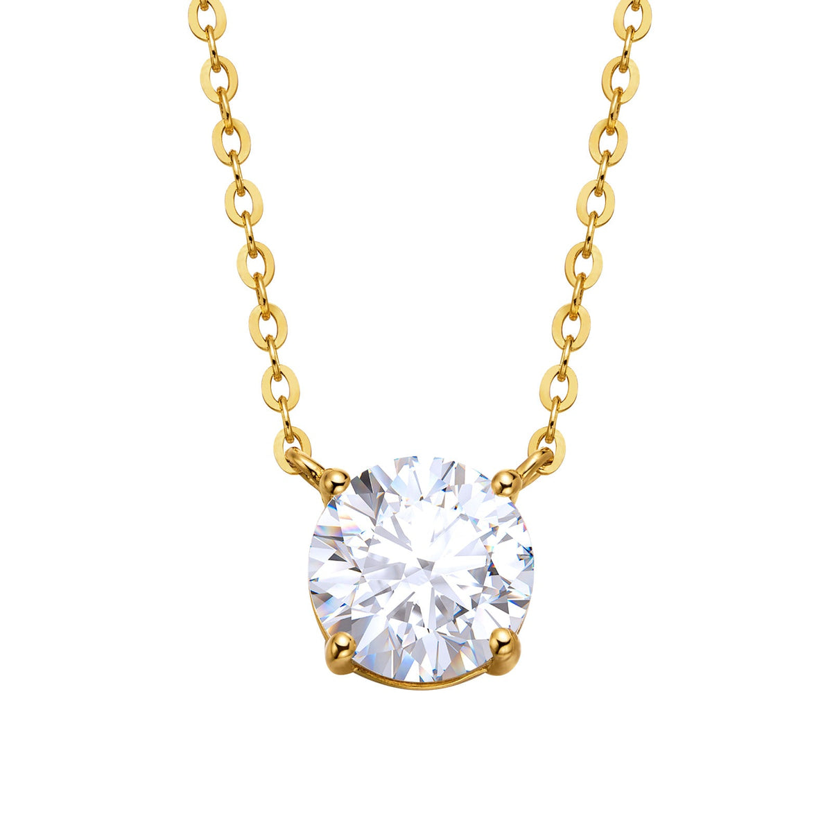 Round Cut Moissanite Solitaire Pendant Necklace - NavianJewelry™