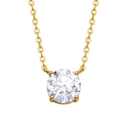 Round Cut Moissanite Solitaire Pendant Necklace - NavianJewelry™