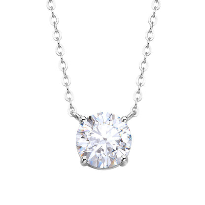 Round Cut Moissanite Solitaire Pendant Necklace - NavianJewelry™