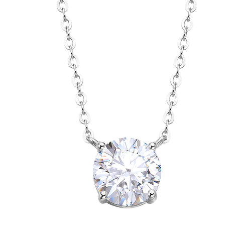 Round Cut Moissanite Solitaire Pendant Necklace - NavianJewelry™