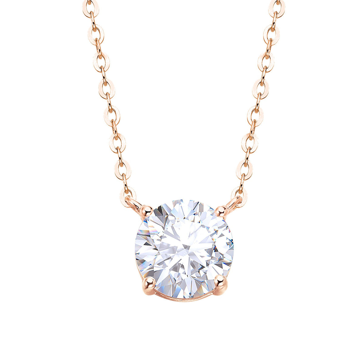 Round Cut Moissanite Solitaire Pendant Necklace - NavianJewelry™
