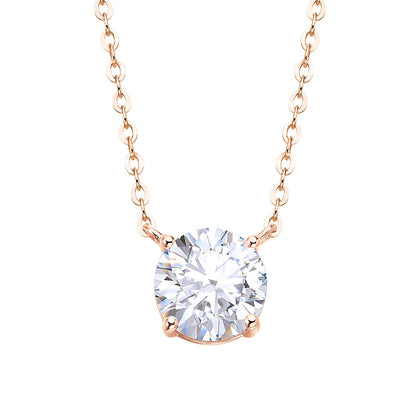 Round Cut Moissanite Solitaire Pendant Necklace - NavianJewelry™