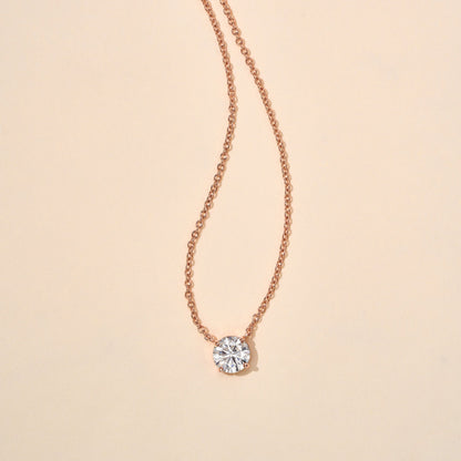 Round Cut Moissanite Solitaire Pendant Necklace - NavianJewelry™