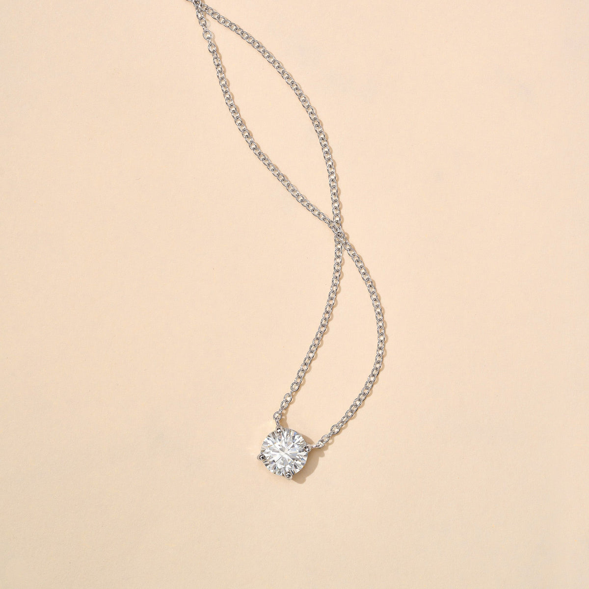 Round Cut Moissanite Solitaire Pendant Necklace - NavianJewelry™