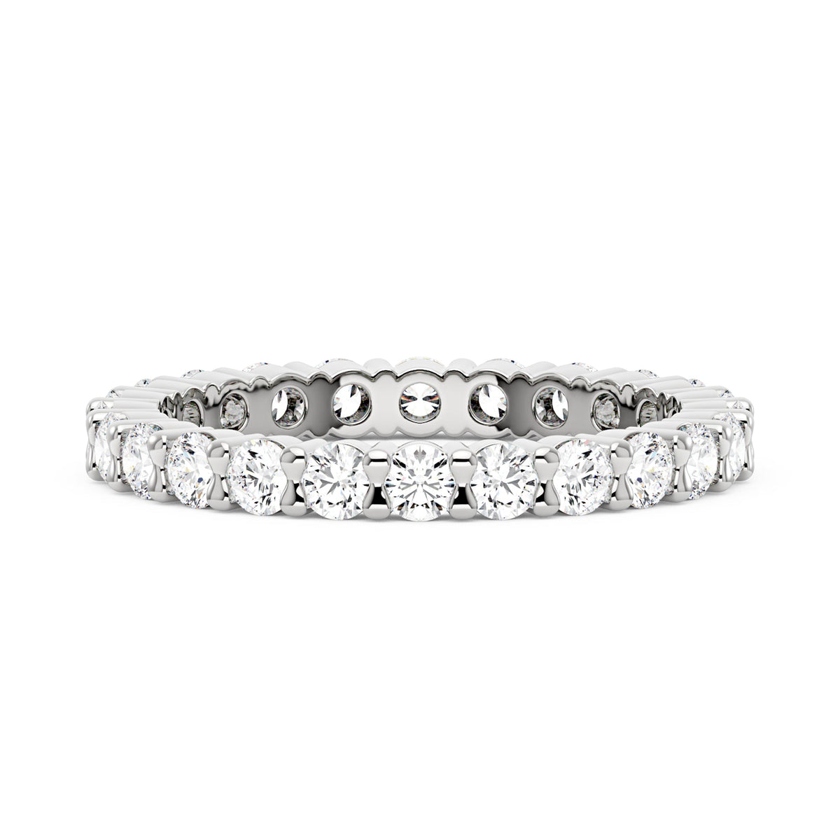 Art Deco Round Moissanite Pavé Eternity Band - NavianJewelry™