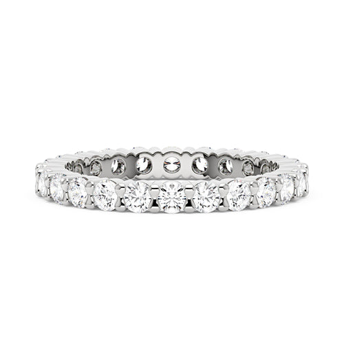Art Deco Round Moissanite Pavé Eternity Band - NavianJewelry™