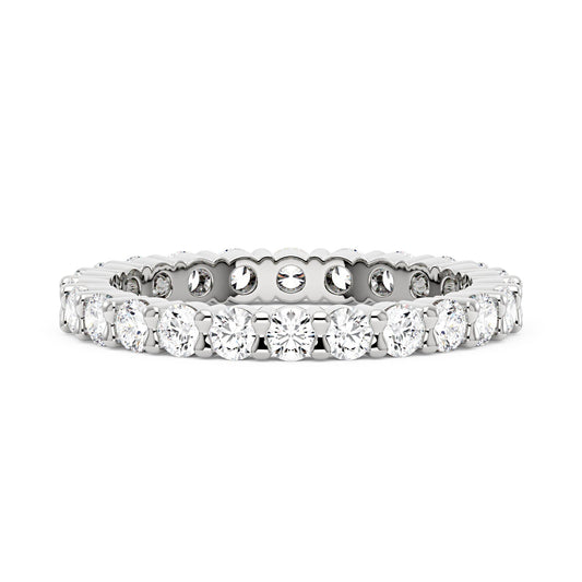 Art Deco Round Moissanite Pavé Eternity Band - NavianJewelry™