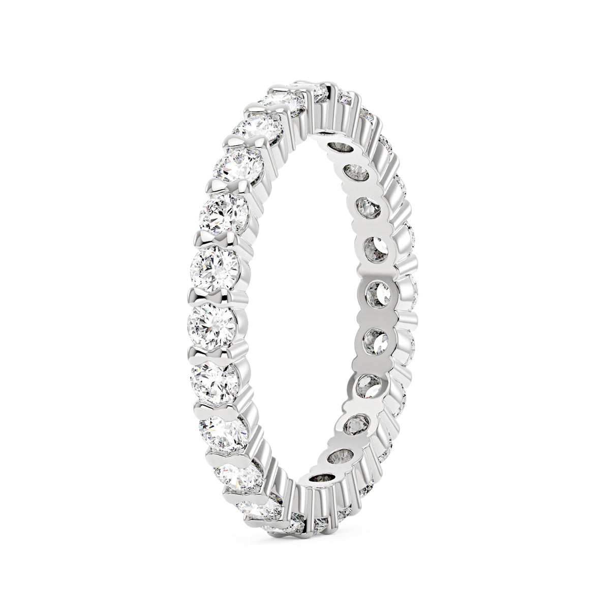 Art Deco Round Moissanite Pavé Eternity Band - NavianJewelry™