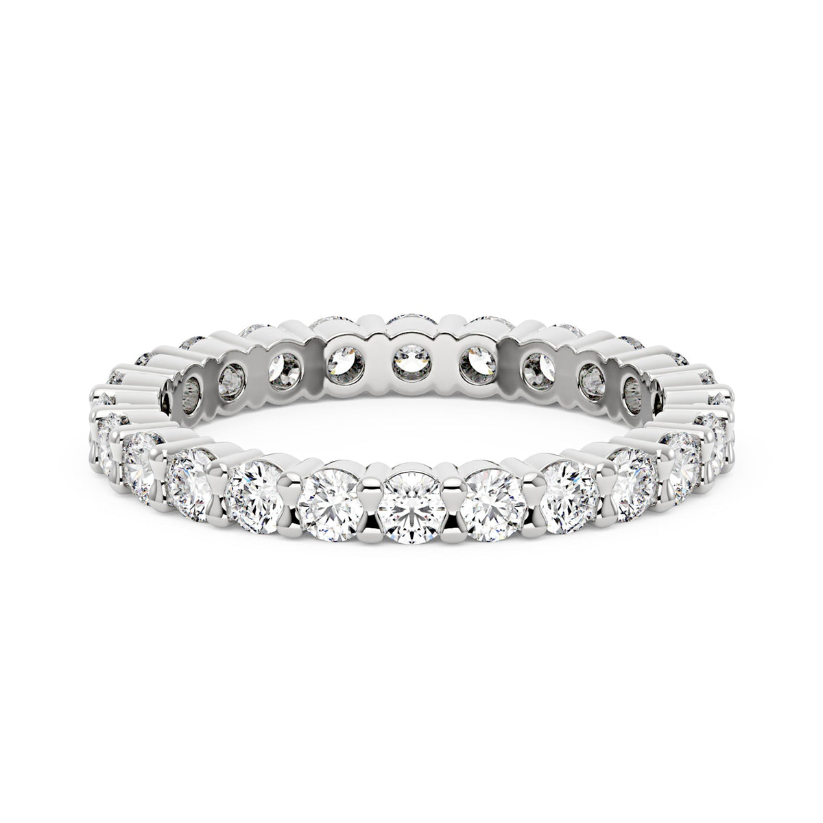 Art Deco Round Moissanite Pavé Eternity Band - NavianJewelry™