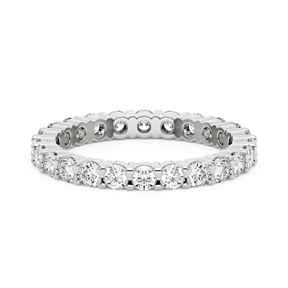 Art Deco Round Moissanite Pavé Eternity Band - NavianJewelry™