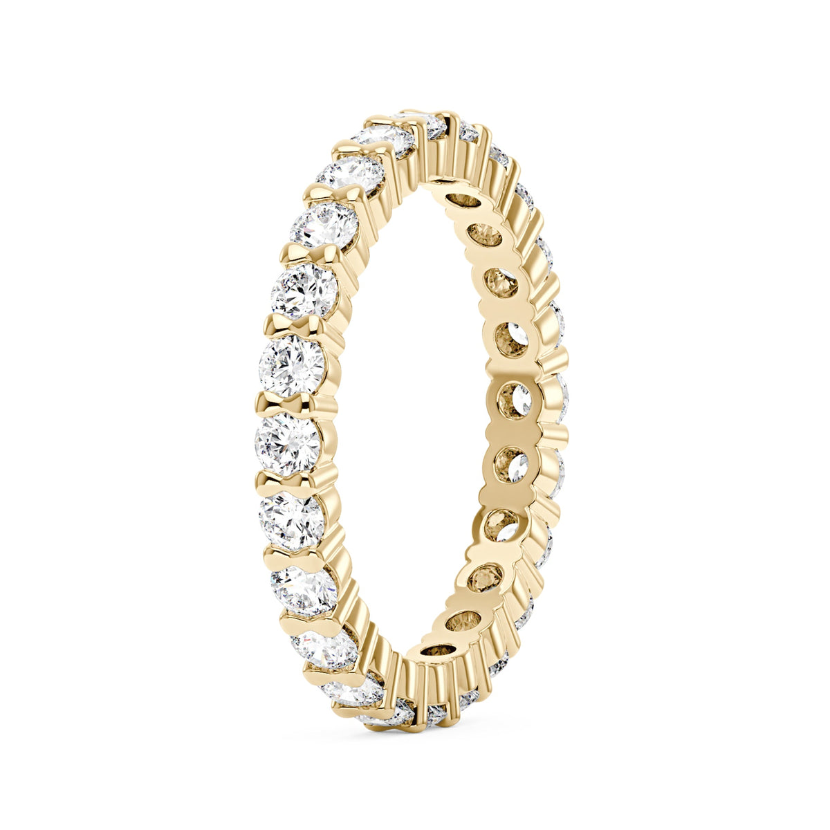 Art Deco Round Moissanite Pavé Eternity Band - NavianJewelry™