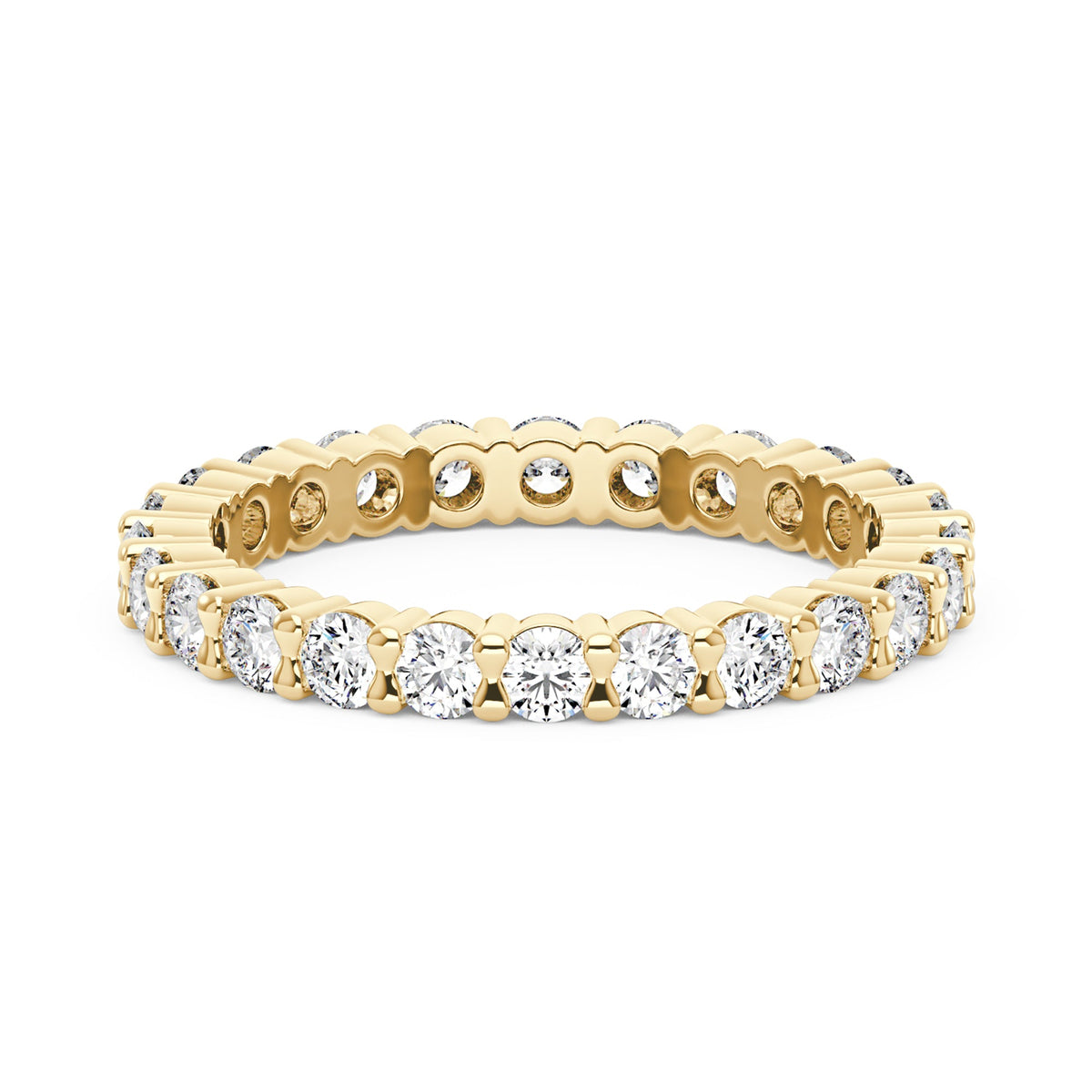 Art Deco Round Moissanite Pavé Eternity Band - NavianJewelry™