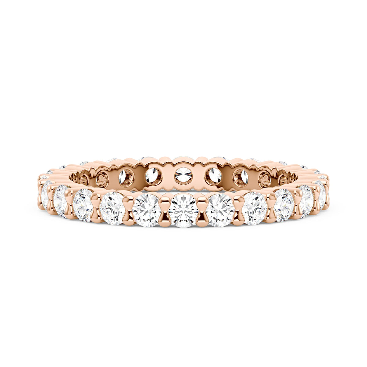 Art Deco Round Moissanite Pavé Eternity Band - NavianJewelry™