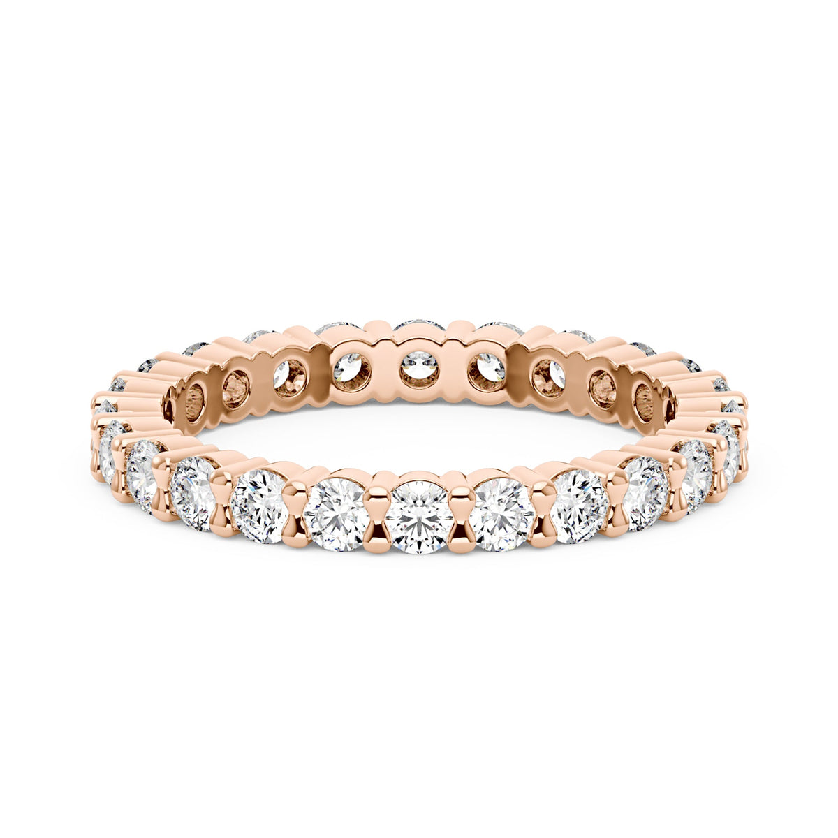 Art Deco Round Moissanite Pavé Eternity Band - NavianJewelry™