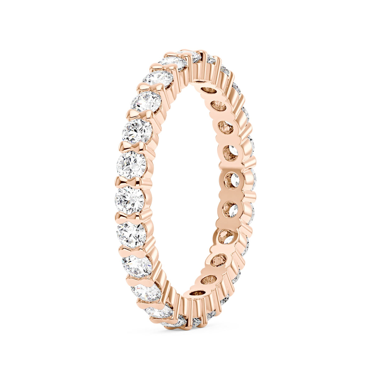 Art Deco Round Moissanite Pavé Eternity Band - NavianJewelry™
