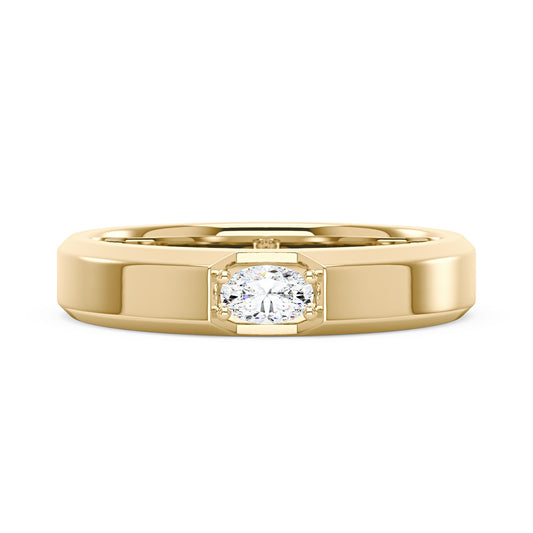 0.3 Carat Oval Moissanite Wedding Band Ring - NavianJewelry™