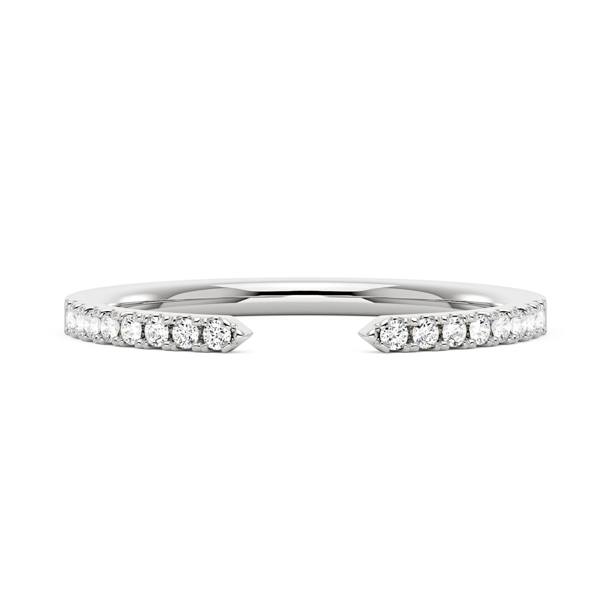 Sparkling Pavé Moissanite Open Wedding Band Ring - NavianJewelry™
