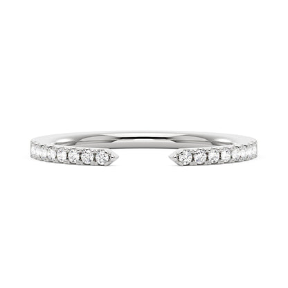 Sparkling Pavé Moissanite Open Wedding Band Ring - NavianJewelry™
