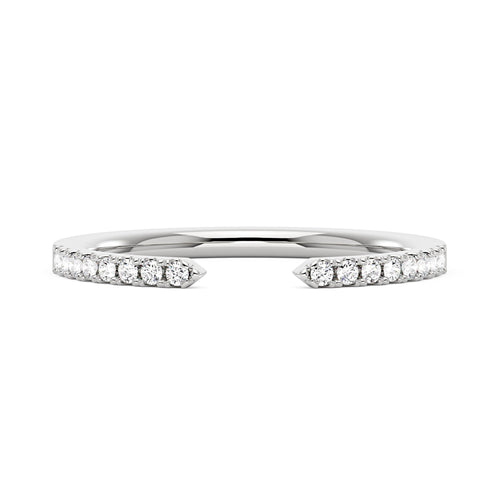 Sparkling Pavé Moissanite Open Wedding Band Ring - NavianJewelry™