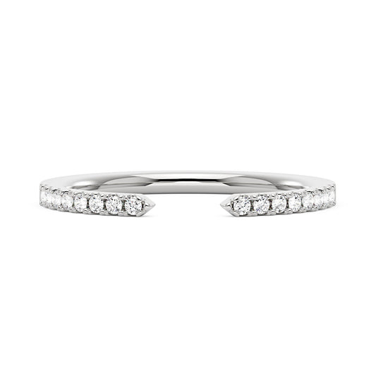 Sparkling Pavé Moissanite Open Wedding Band Ring - NavianJewelry™
