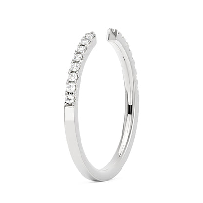Sparkling Pavé Moissanite Open Wedding Band Ring - NavianJewelry™