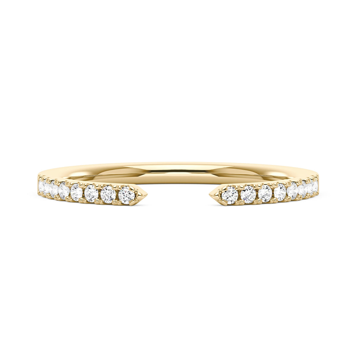 Sparkling Pavé Moissanite Open Wedding Band Ring - NavianJewelry™