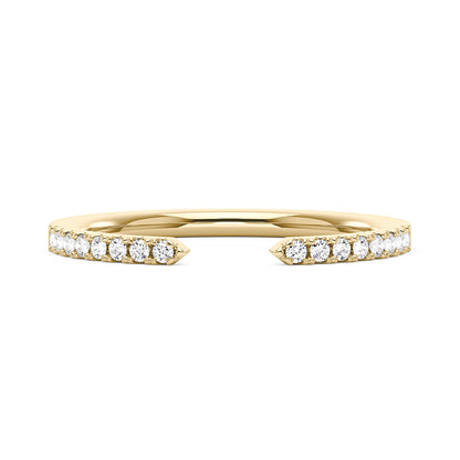 Sparkling Pavé Moissanite Open Wedding Band Ring - NavianJewelry™