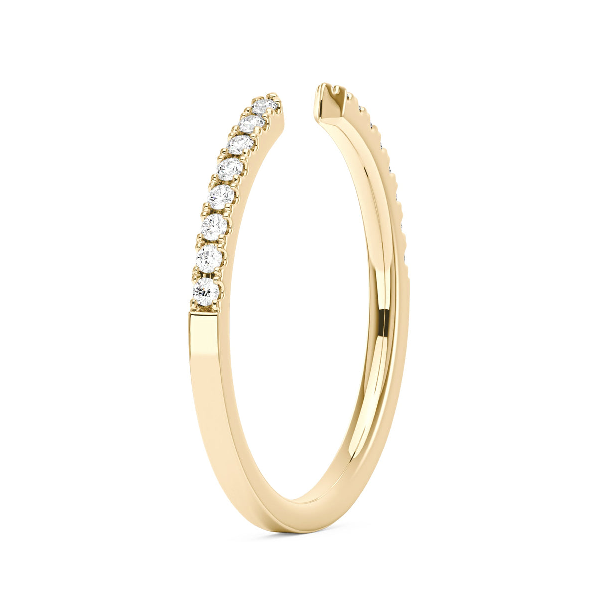 Sparkling Pavé Moissanite Open Wedding Band Ring - NavianJewelry™