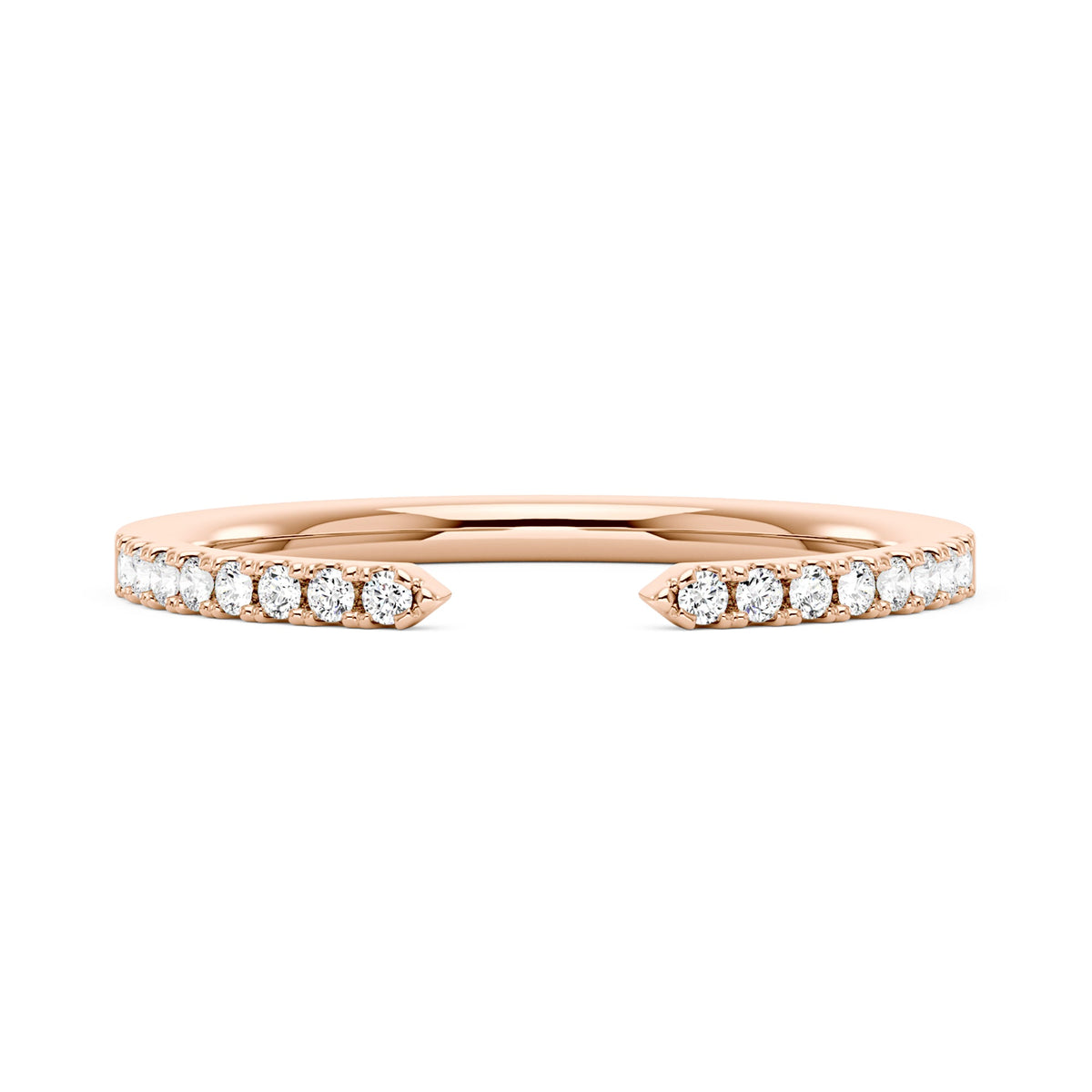 Sparkling Pavé Moissanite Open Wedding Band Ring - NavianJewelry™