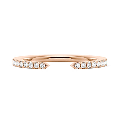 Sparkling Pavé Moissanite Open Wedding Band Ring - NavianJewelry™