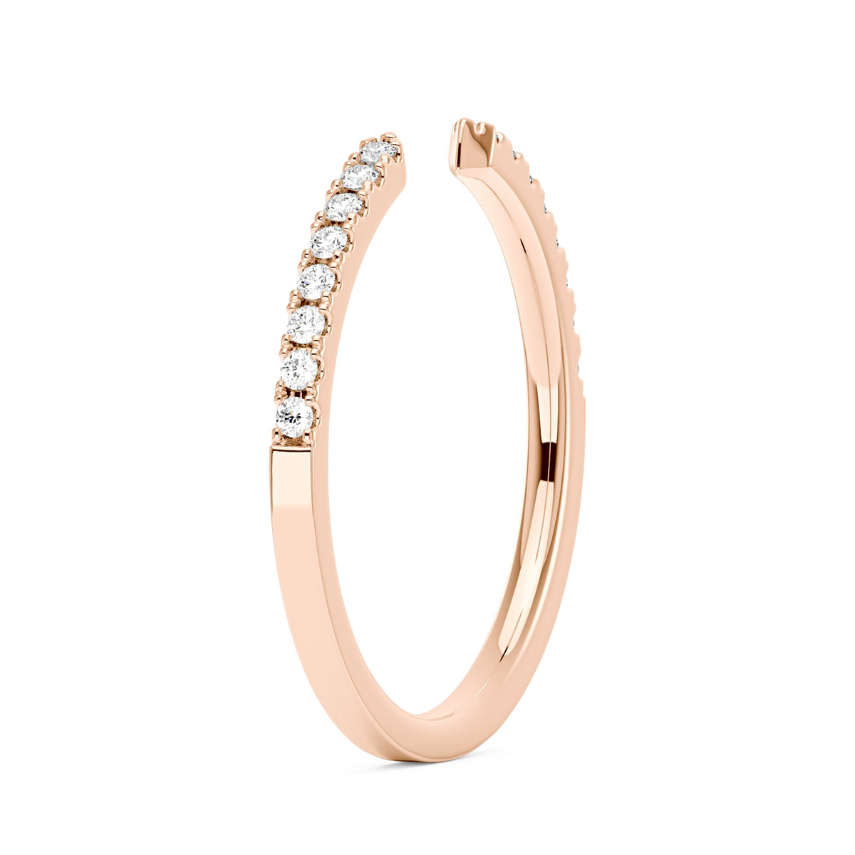 Sparkling Pavé Moissanite Open Wedding Band Ring - NavianJewelry™