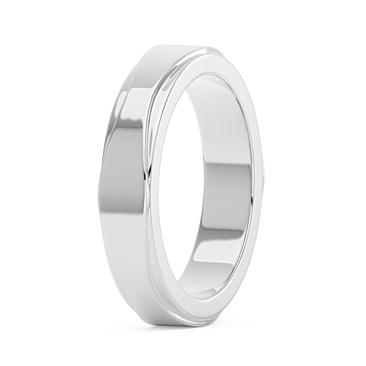 Unisex Modern And Minimalism Polished Wedding Band - NavianJewelry™