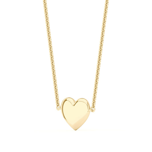 Timeless Heart Pendant Chain Necklace in 14K Gold - NavianJewelry™