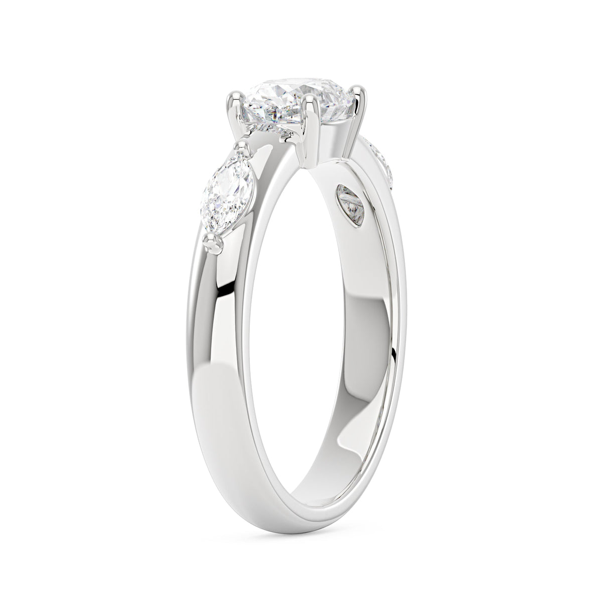 Modern Romance Oval Marquise Moissanite Trilogy Ring - NavianJewelry™