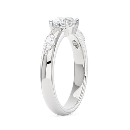 Modern Romance Oval Marquise Moissanite Trilogy Ring - NavianJewelry™