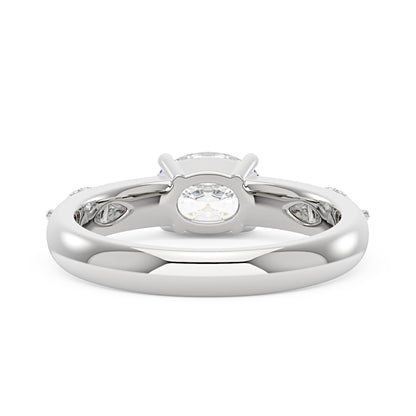 Modern Romance Oval Marquise Moissanite Trilogy Ring - NavianJewelry™