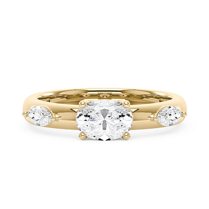 Modern Romance Oval Marquise Moissanite Trilogy Ring - NavianJewelry™