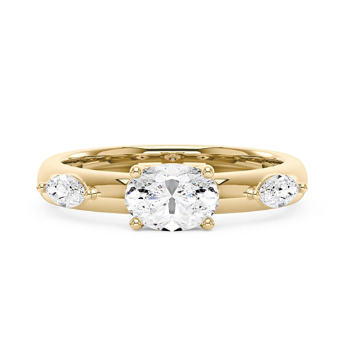 Modern Romance Oval Marquise Moissanite Trilogy Ring - NavianJewelry™