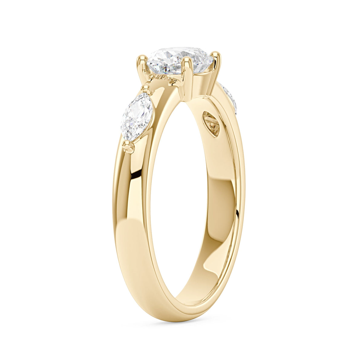 Modern Romance Oval Marquise Moissanite Trilogy Ring - NavianJewelry™
