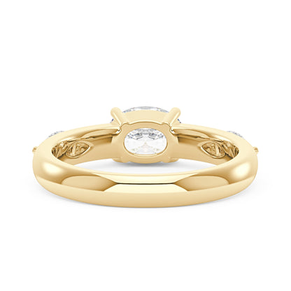 Modern Romance Oval Marquise Moissanite Trilogy Ring - NavianJewelry™
