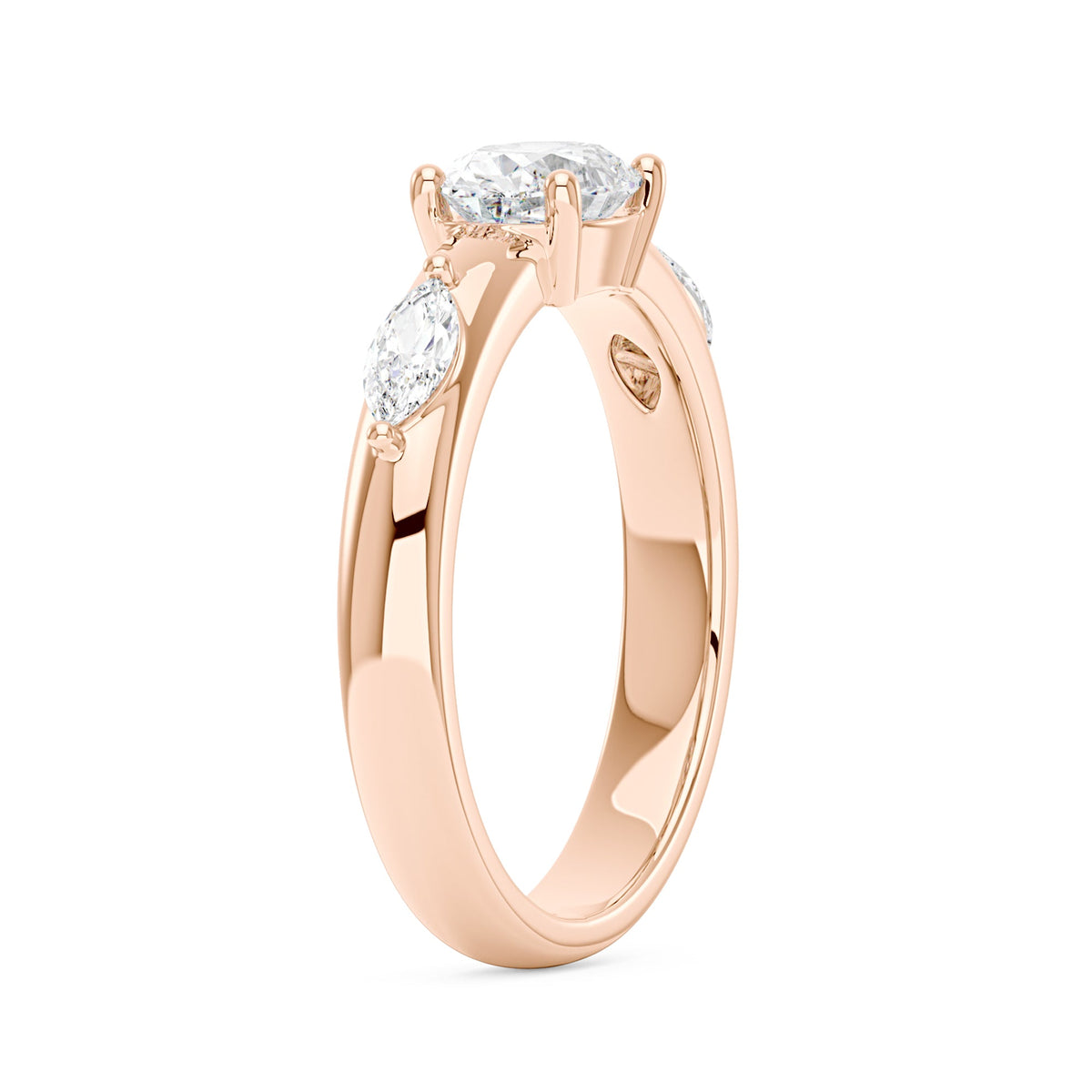 Modern Romance Oval Marquise Moissanite Trilogy Ring - NavianJewelry™