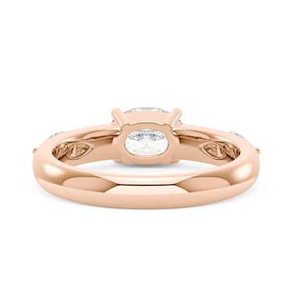 Modern Romance Oval Marquise Moissanite Trilogy Ring - NavianJewelry™